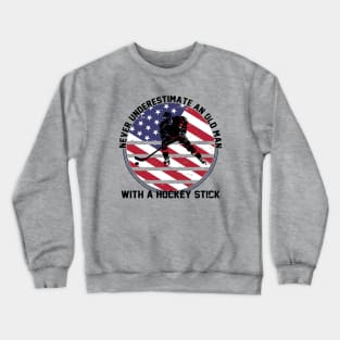 Old man Hockey Crewneck Sweatshirt